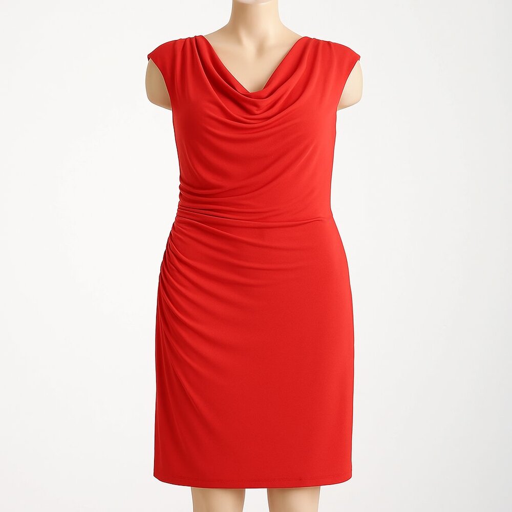 Ronni Nicole Draped Ruched Sleeveless Dress – Size 12 (#392)